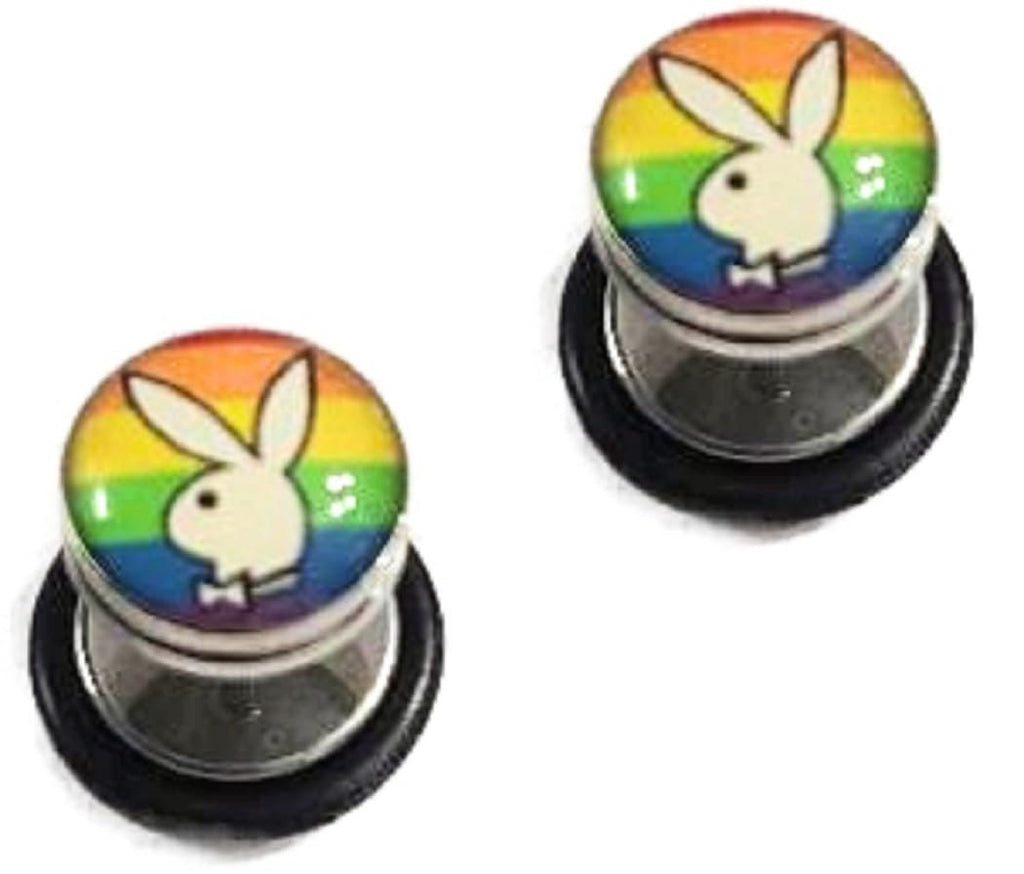 Body Accentz Earrings Rings Fake Playboy Taper Cheater Plug 18 gauge - Sold as a pair