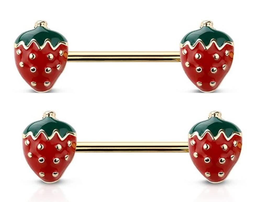 Body Accentz Nipple barbell ends 316L surgical steel nipple bar 14g