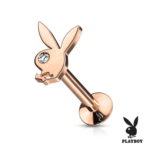 16G Clear Eye Bunny Steel Labret Cartilage Piercing Stud