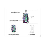 16ct Natural Fire Rainbow Mystic Topaz Necklace Charm 925 Sterling Silver Bale Vintage Fashion Women Jewelry Stainless Rope Chain