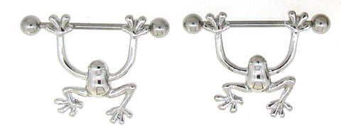 Nipple Ring Bars Frogs Body Jewelry Pair 14 Gauge 9/16'''' BAR Pair
