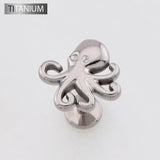 3D Octopus Threadless Labret Titanium 18GA 8MM