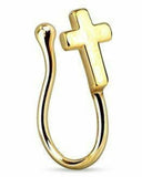 Body Accentz Nose Clip Cross IP Non-Piercing Nose Ring stud sold individually