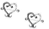 Body Accentz Nipple Shield Rings Barbell Barbells Entwined Snake Heart Sold as a Pair