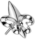 Fleur De Lis Threadless Push In Flat Back Labret 16GA 8mm