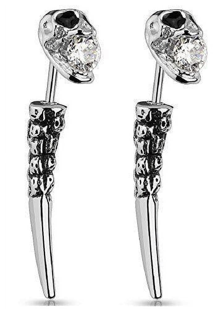 Earrings Rings Cheater Plug Skull Fake Taper  Surgical Steel 16g Sold as pair