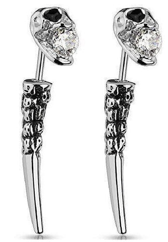 Earrings Rings Cheater Plug Skull Fake Taper  Surgical Steel 16g Sold as pair