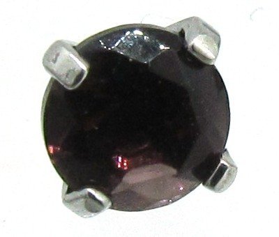 316L Surgical Steel Internally Threaded Prong Set Round Gem Dermal Top Anchor 14g (4mm purple)