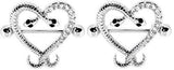 Body Accentz Nipple Shield Rings Barbell Barbells Entwined Snake Heart Sold as a Pair