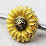 Industrial Barbell 316L Surgical Steel Bar Sunflower 1 1/2