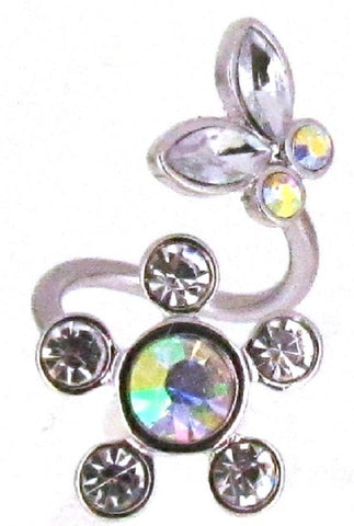Belly Button Ring Spiral Flower butterfly twist navel