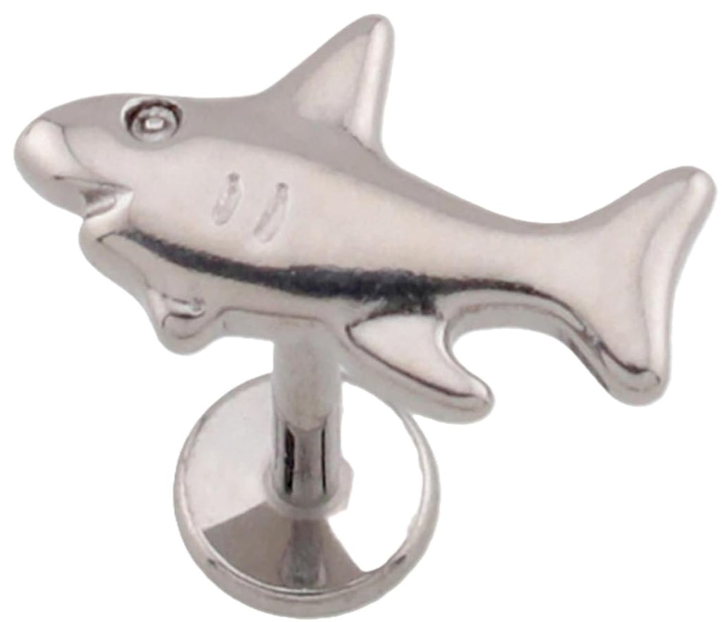 3D Shark Jaws Threadless Labret Implant Grade Titanium 18G 8mm