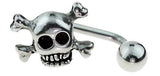 Body Accentz 316L Surgical Steel LIPPY Loop W/Skull 16 Gauge 5/16" bar