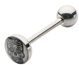 Body Accentz Tongue Rings 316L Surgical Steel Barbell 14g 5/8 8mm Glow In the Dark Sugar Skull Logo CH267