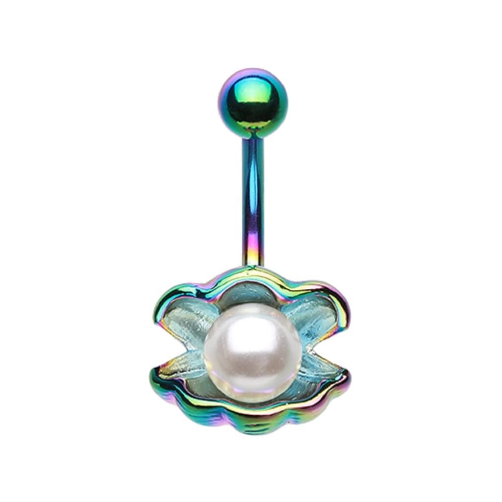 Belly Button Ring Colorline Ariel's Shell Pearl Navel