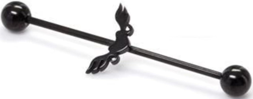 Black Soaring Heart Industrial Barbell 16g 35mm