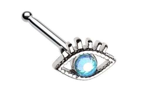 Body Accentz Nose Ring Stud All Seeing Evil Eye Gem Ring top 316L Surgical Steel Bone