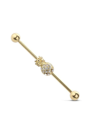 Body Accentz Industrial Barbell Pineapple 316L Surgical Steel bar 14g Fruit