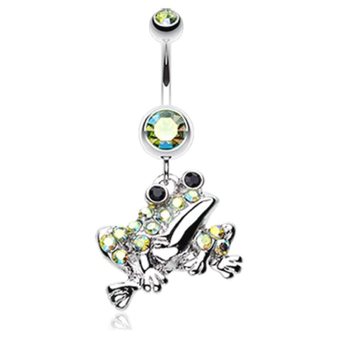 Body Accentz Belly Button Ring Swaggy Frog Sparkle