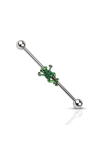 Body Accentz Industrial Barbell Jumping Frog 316L Surgical Steel 14G