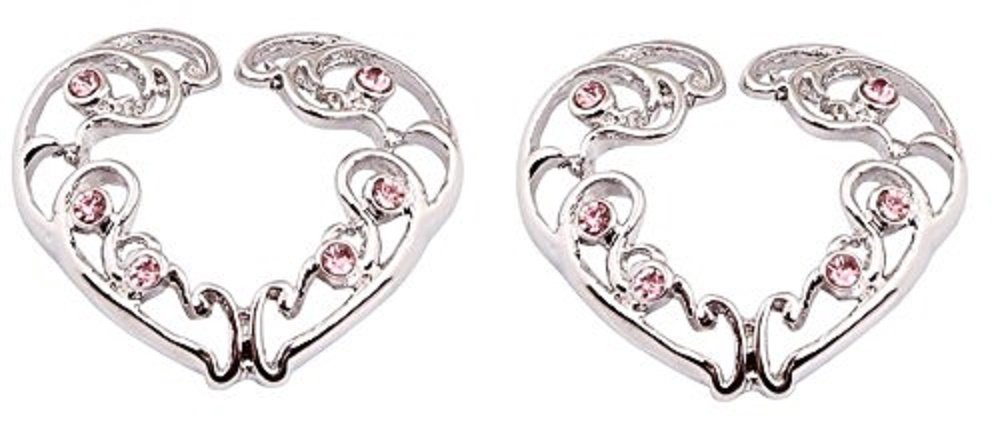 Nipple Ring Non Pierce Heart Shield - Surgical Steel - Barbell Piercing