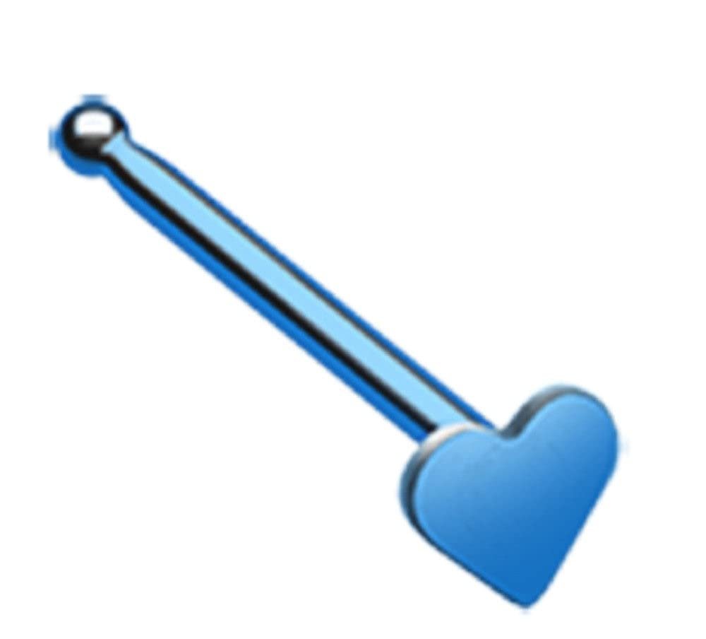 Body Accentz Nose Ring 20g Colorline Steel Heart Icon Nose Stud 20g
