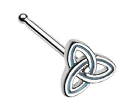 Body Accentz Nose Ring Stud Celtic trinity knot top 316L Surgical Steel L bar