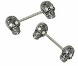 Body Accentz Nipple Shield Rings barbell barbells sold as a pair 14 gauge Skulls [Jewelry]