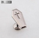 3D Coffin Threadless Labret Stud 18G Implant Grade Titanium