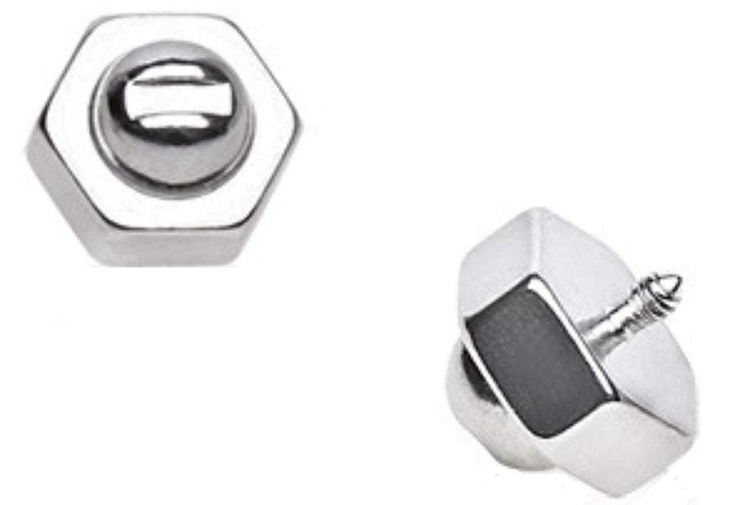 Body Accentz 316L Surgical Steel Hexagon Screw Dermal Top 14g 6mm Sold Individually
