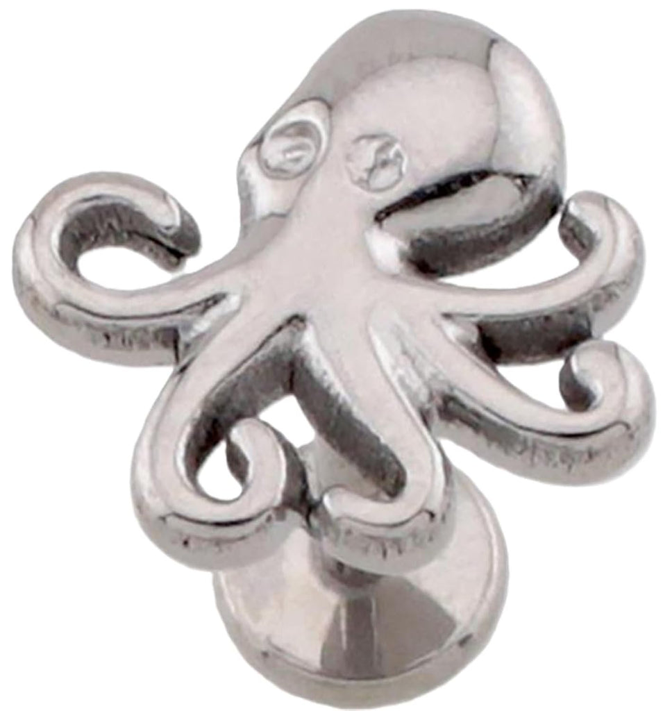 3D Octopus Threadless Labret Titanium 18GA 8MM