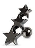 Body Accentz 316L Surgical Steel Three Star Cartilage/Tragus Barbell 16g