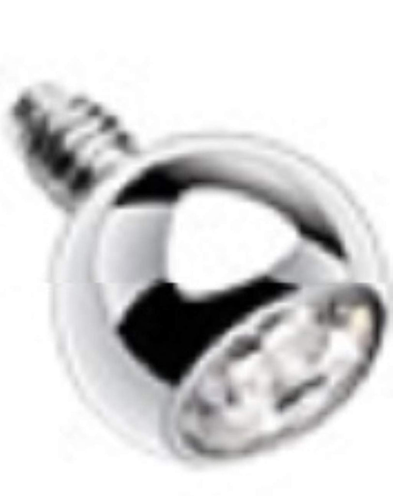316L Internally Threaded Surgical Steel Press Fit Gem/4mm for Internally Threaded Dermal Anchors 14g 4mm dermal top Body Accentz&reg; jewelry sold individually