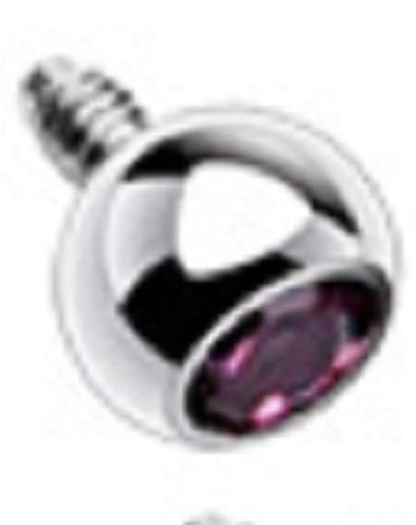 316L Internally Threaded Surgical Steel Press Fit Gem/3mm for Internally Threaded Dermal Anchors 14g 3mm dermal top sold individually