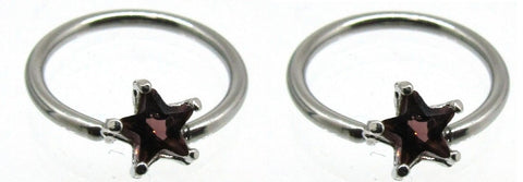Nipple Ring Star Captive Bead Body Jewelry Pair 14 gauge