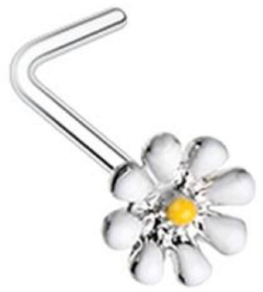 Body Accentz Nose Ring Stud Flower Daisy top 316L Surgical Steel Stud