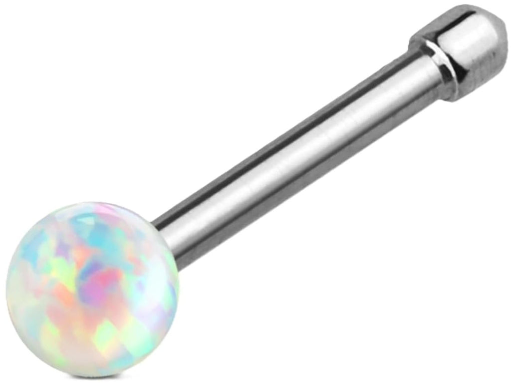 Nose Stud Opal Ball 316L Surgical Steel Bone Stud Rings 20g 1/4'' bar
