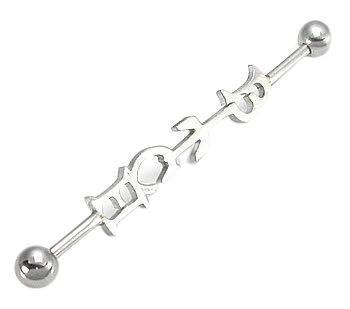 316L Surgical Bitch 14g 1 3/4" Industrial bar Ear Barbell Piercing Jewelry Body Accentz&reg; jewelry sold individually