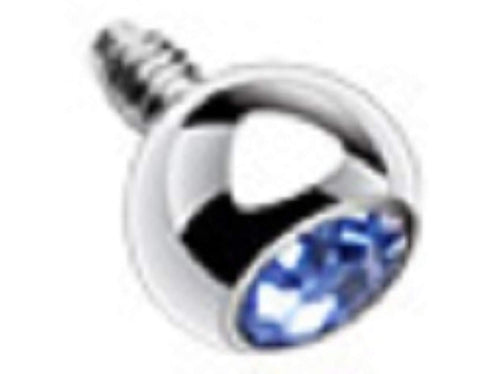 316L Internally Threaded Surgical Steel Press Fit Gem/3mm for Internally Threaded Dermal Anchors 14g 3mm dermal top sold individually