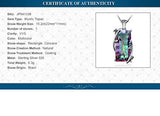 16ct Natural Fire Rainbow Mystic Topaz Necklace Charm 925 Sterling Silver Bale Vintage Fashion Women Jewelry Stainless Rope Chain