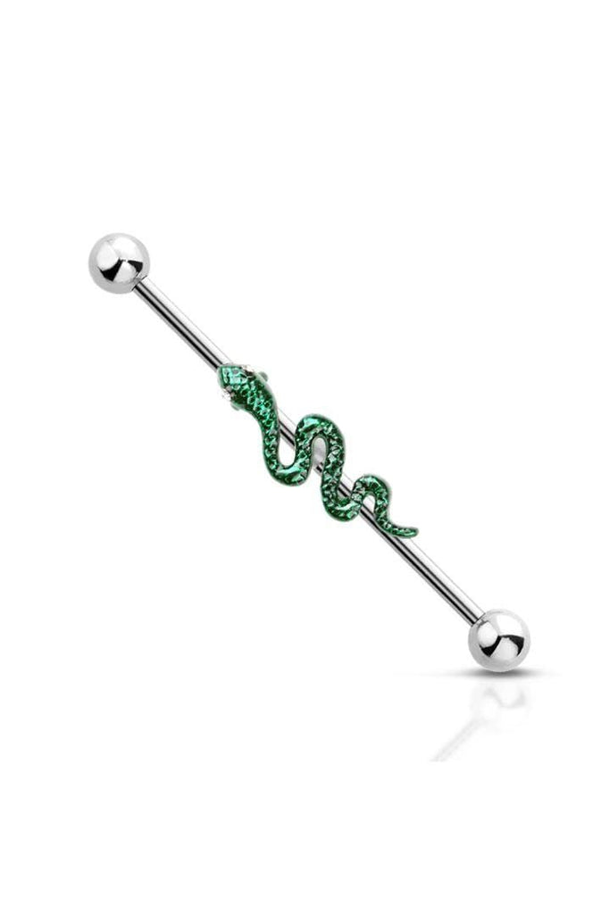 Body Accentz Industrial Barbell Snake surgical Steel 14g