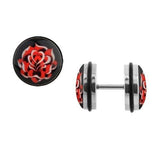 Earrings Rings Fake Rose Cheater Plug 16 Gauge - Sold As a Pair
