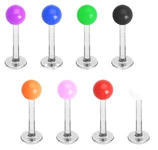 Body Accentz&trade; 8 Bright Uv ball Labret Monroe lip  body jewelry piercing bar Ring Rings 16g