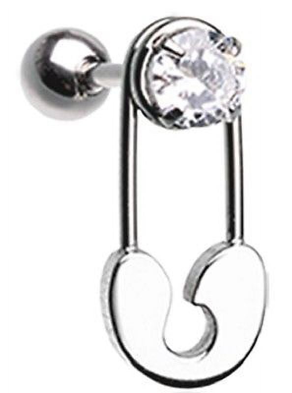 Tragus Piercing Stainless Steel safety pin Cartilage 18g 1pc