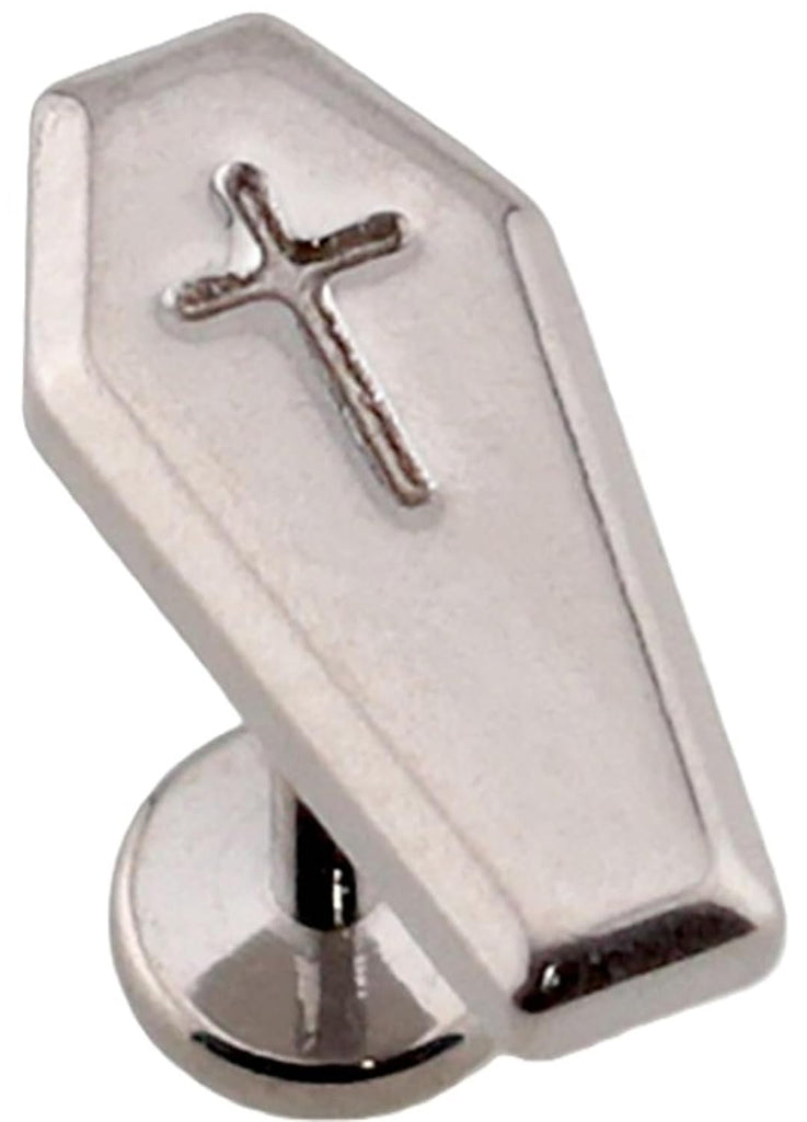 3D Coffin Threadless Labret Stud 18G Implant Grade Titanium