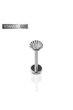 Body Accentz Labret Monroe GRADE 23 SOLID TITANIUM INTERNALLY THREADED SEA SHELL TOP