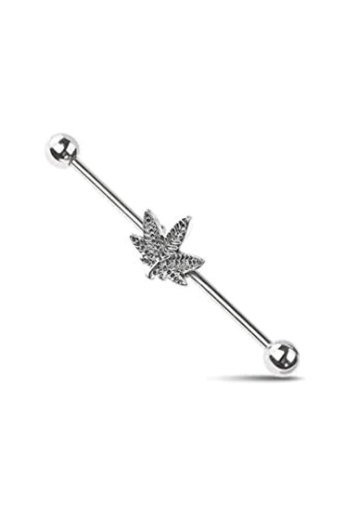 Industrial Pot Leaf Industrial Barbell Marijuana 14 Gauge 1 1/2 Barbell