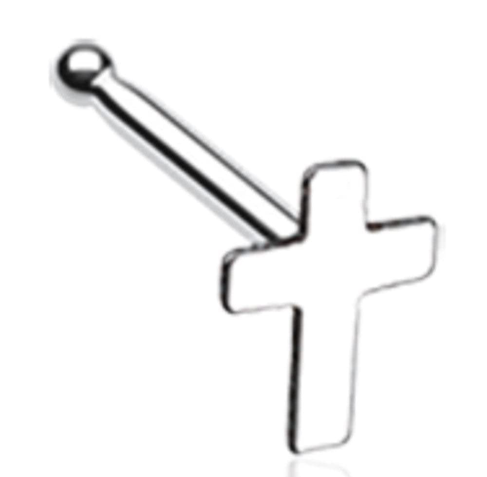 Body Accentz Nose Ring 20g Dainty Cross Icon Nose Stud 20g
