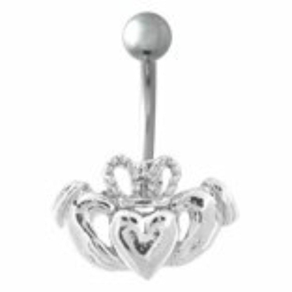 Belly Button Ring Navel Claddagh Body Jewelry 14 Gauge Bv160