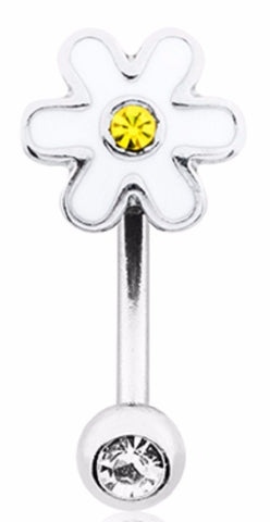 EyeBrow Ring 16g Daisy Steel Curved Bar Curved Barbells